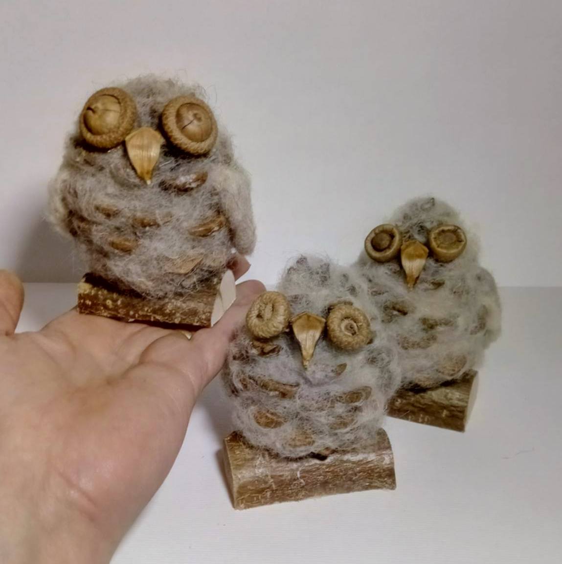 Handmade natural Owl decor