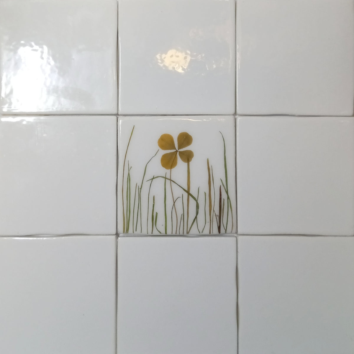 Herbarium-Fliesen mit echten Trockenpflanzen. Spring Meadow Kollektion, Küchenrückwand Badezimmerfliesen Wandkunst Neue Naturkunst Keramik-Grundfliesen