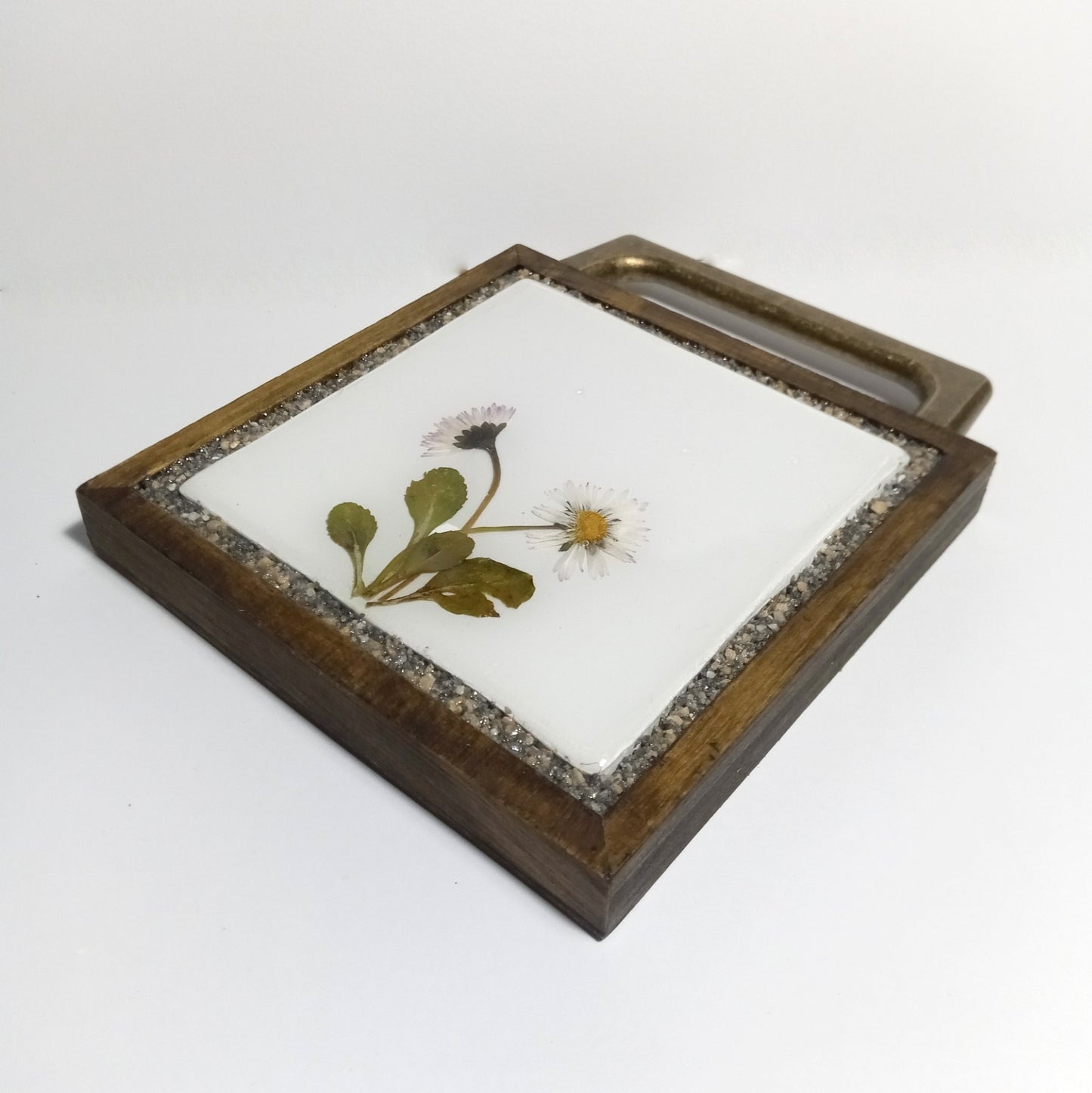 Carreaux d'herbier avec de vraies plantes sèches. Collection Spring Meadow, crédence de cuisine, carrelage de salle de bain, art mural, art naturel, carreaux de base en céramique.