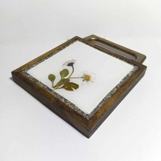 Carreaux d'herbier avec de vraies plantes sèches. Collection Spring Meadow, crédence de cuisine, carrelage de salle de bain, art mural, art naturel, carreaux de base en céramique.