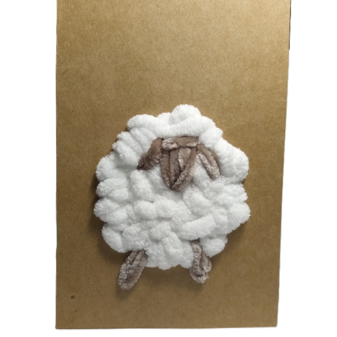 Hand-Stitched Embroidered greeting card Handmade Easter Lamb of God eco kraft card set with envelope