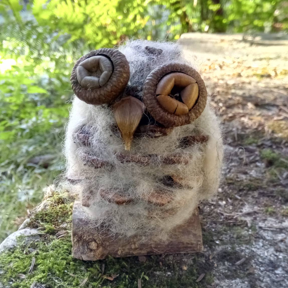 Handmade natural Owl decor