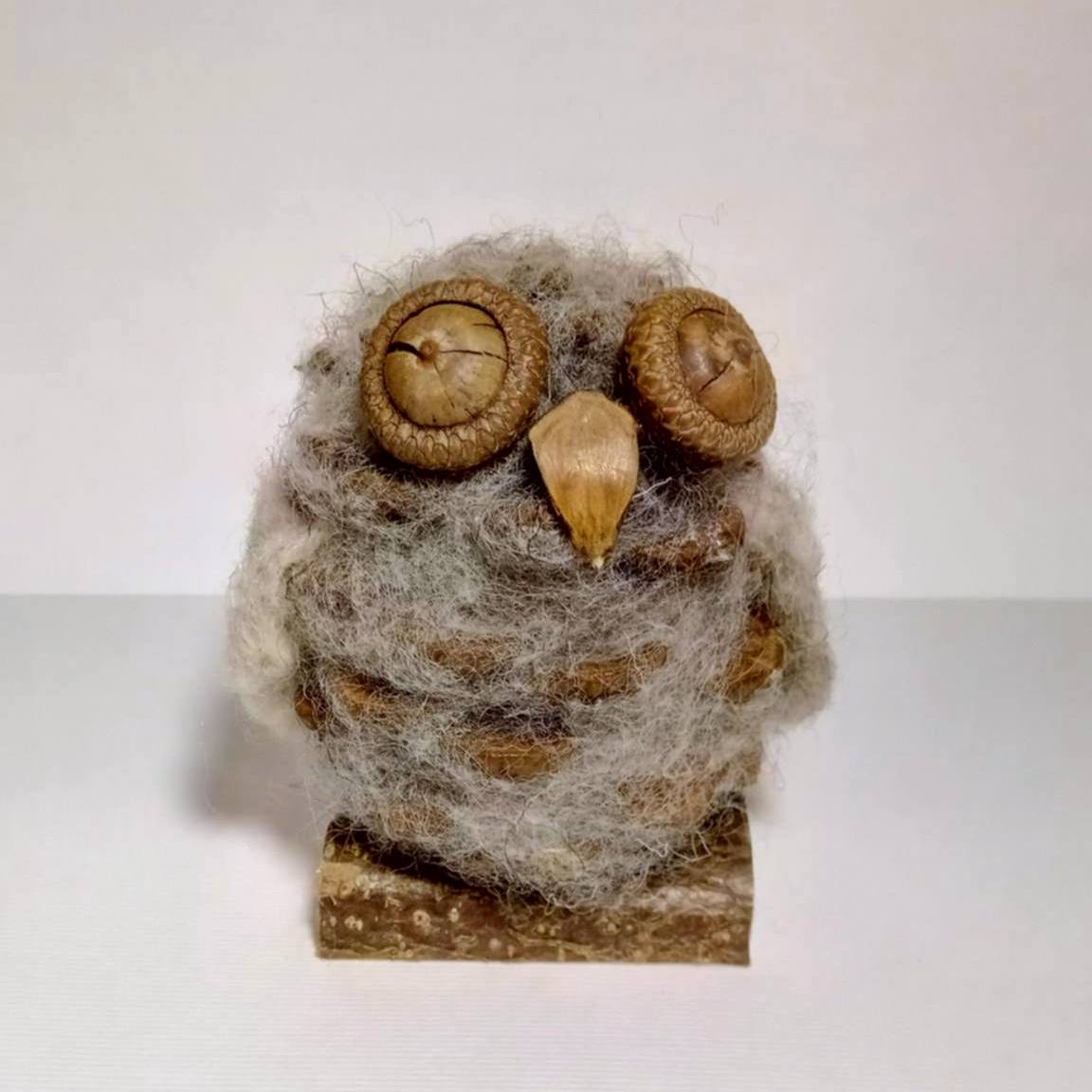Handmade natural Owl decor